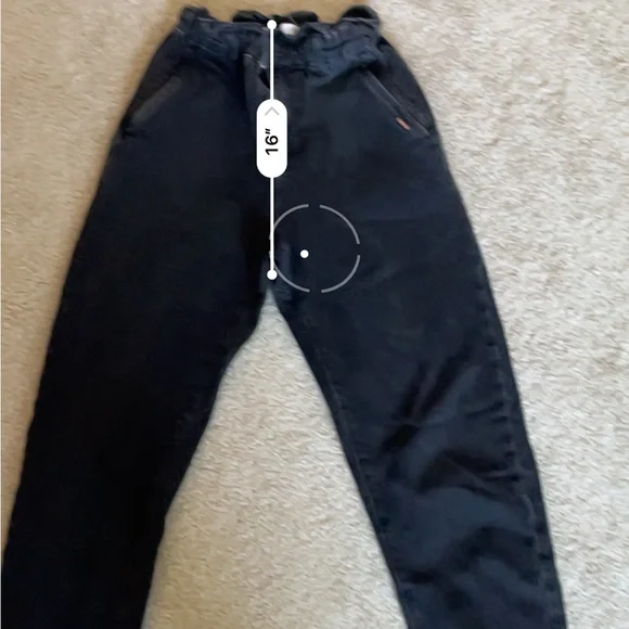 Zara high waisted women’s black baggy jeans pants elastic waist - Picture 6 of 14